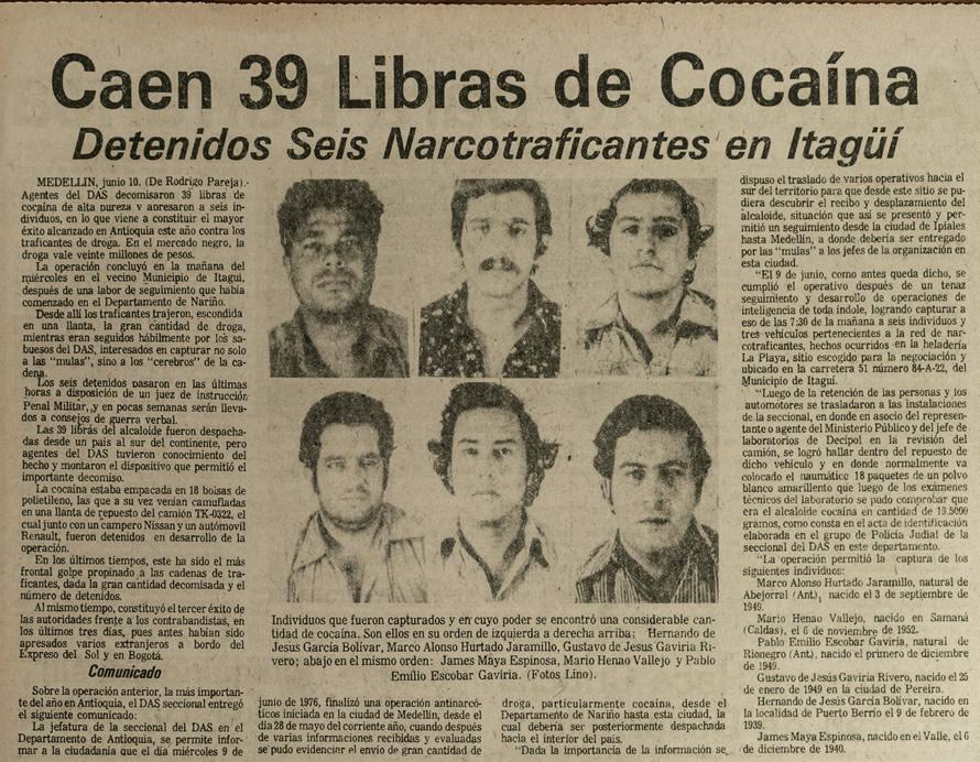 El Espectador, 11 de junio de 1976. Archivo Universidad de Antioquia.