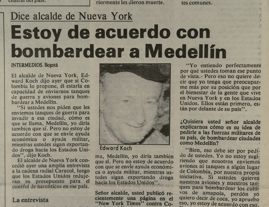 El Mundo, 5 de abril de 1988. Archivo Universidad de Antioquia.