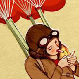 Una chica en paracaídas