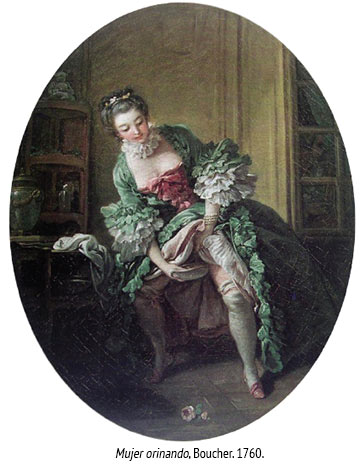 Mujer orinando, Boucher. 1760.